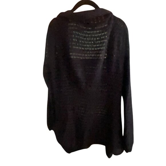 Christopher & Banks Open Knit Cardigan-Black-Large-GUC - Picture 4 of 7
